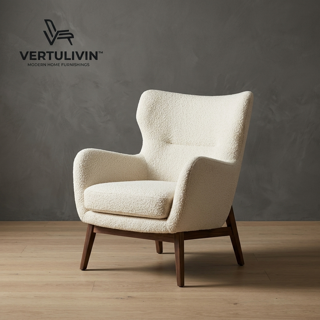 Vertulivin™ Ivory Bouclé Accent Lounge Chair