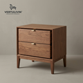 Vertulivin™ Mid-Century Walnut Two-Drawer Nightstand